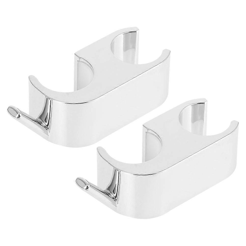 Shower Head Holder with ABS Material and Silver Finish for Easy Installation in Bathroom 2 Pieces