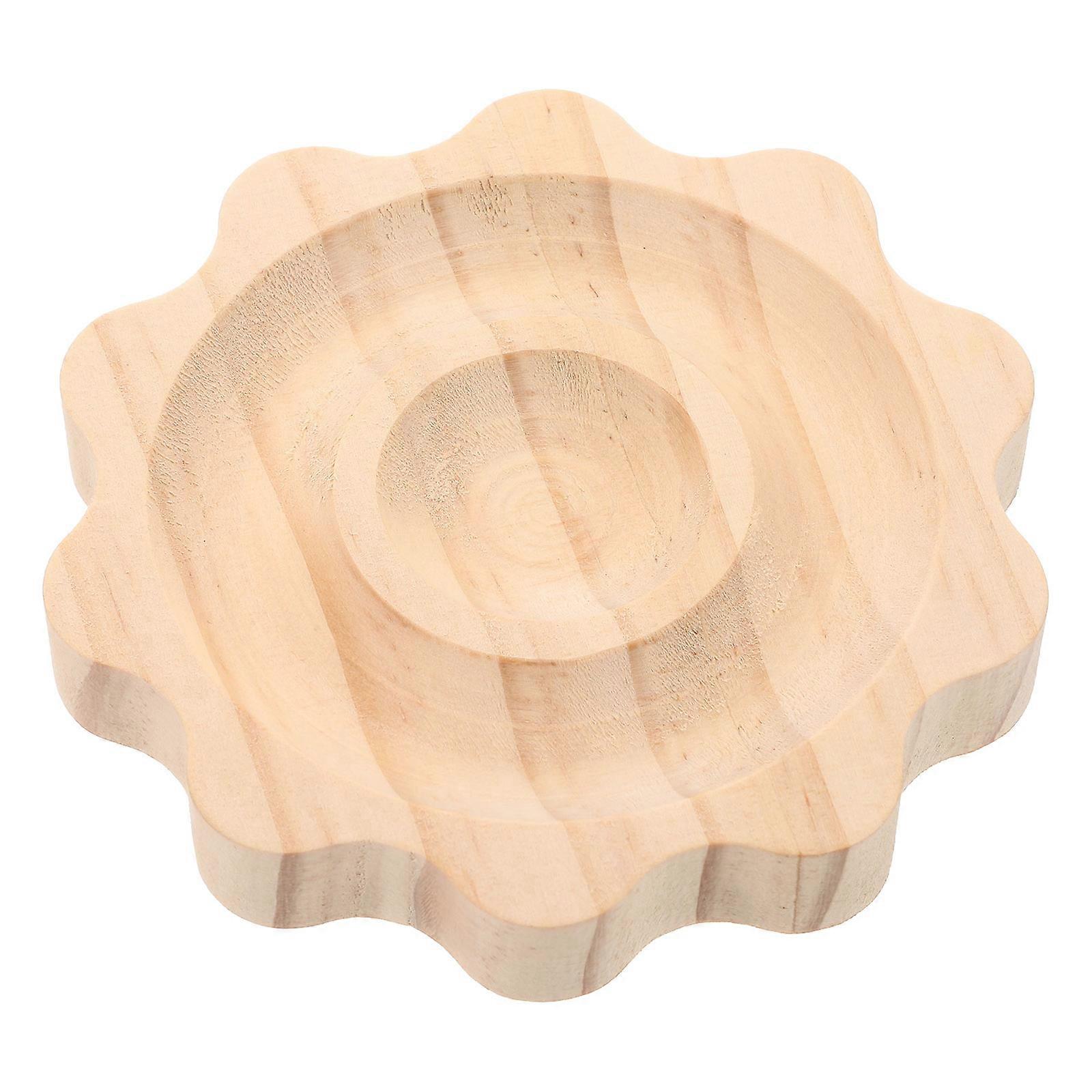 Wooden Bracelet Tray for Home Use with Groove to Keep Jewelry in Place Khaki Color 7 Inch