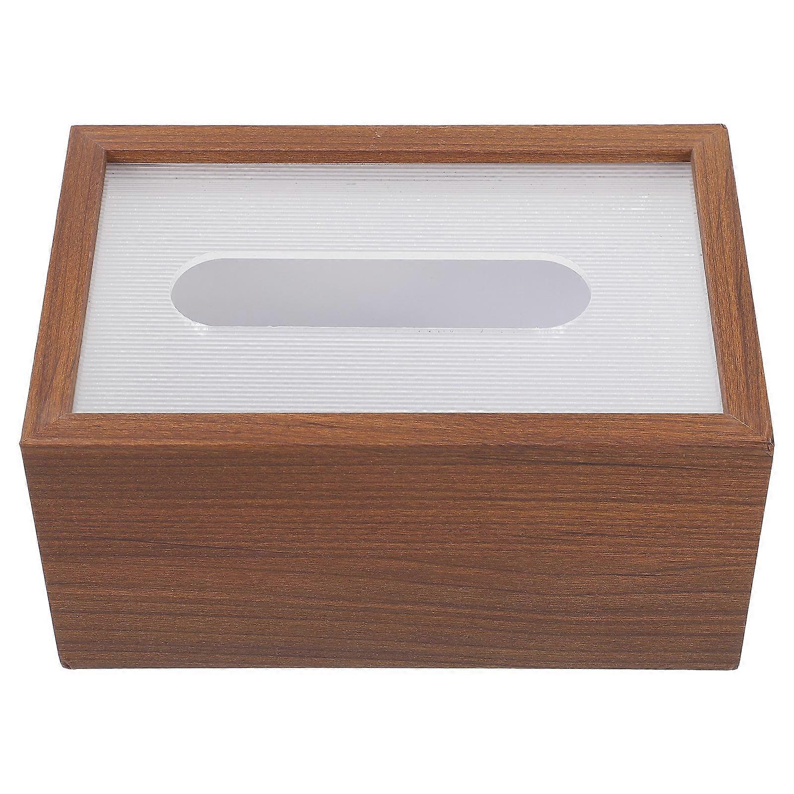 Stylish Wooden Tissue Box Cover Rectangular Napkin Holder for Home Office Car Easy Tissue Access and Organization Desktop Decoration