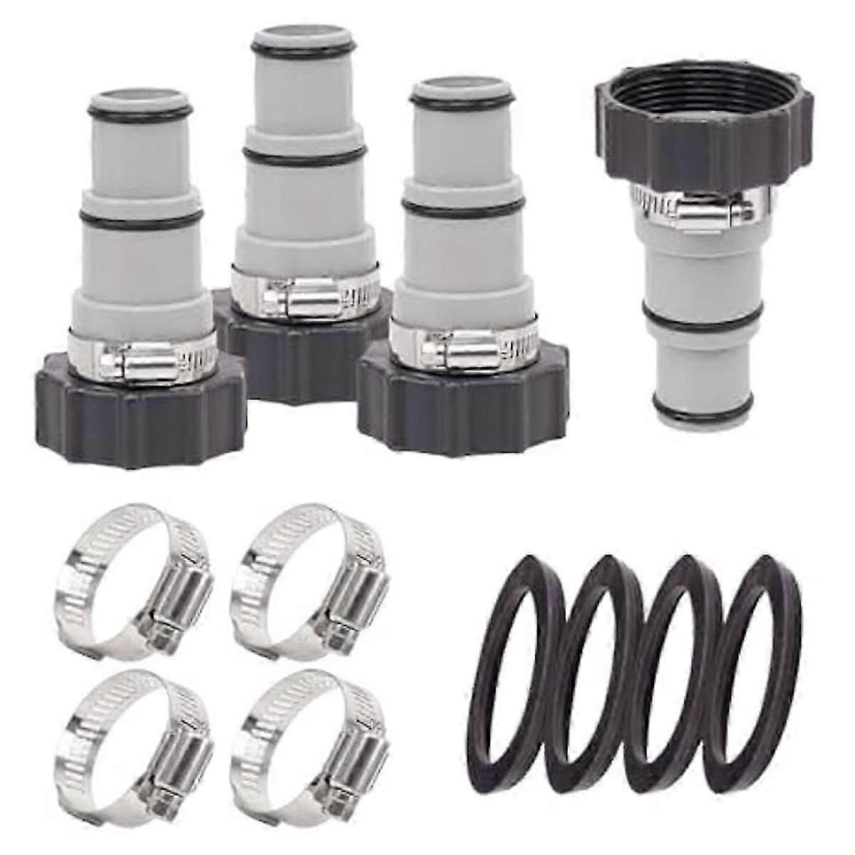 4Pack Pool Hose Adapter,Type A Pool Hose Connector for 1.5/1.25 Inch Vacuum Hose Adapters, Threaded