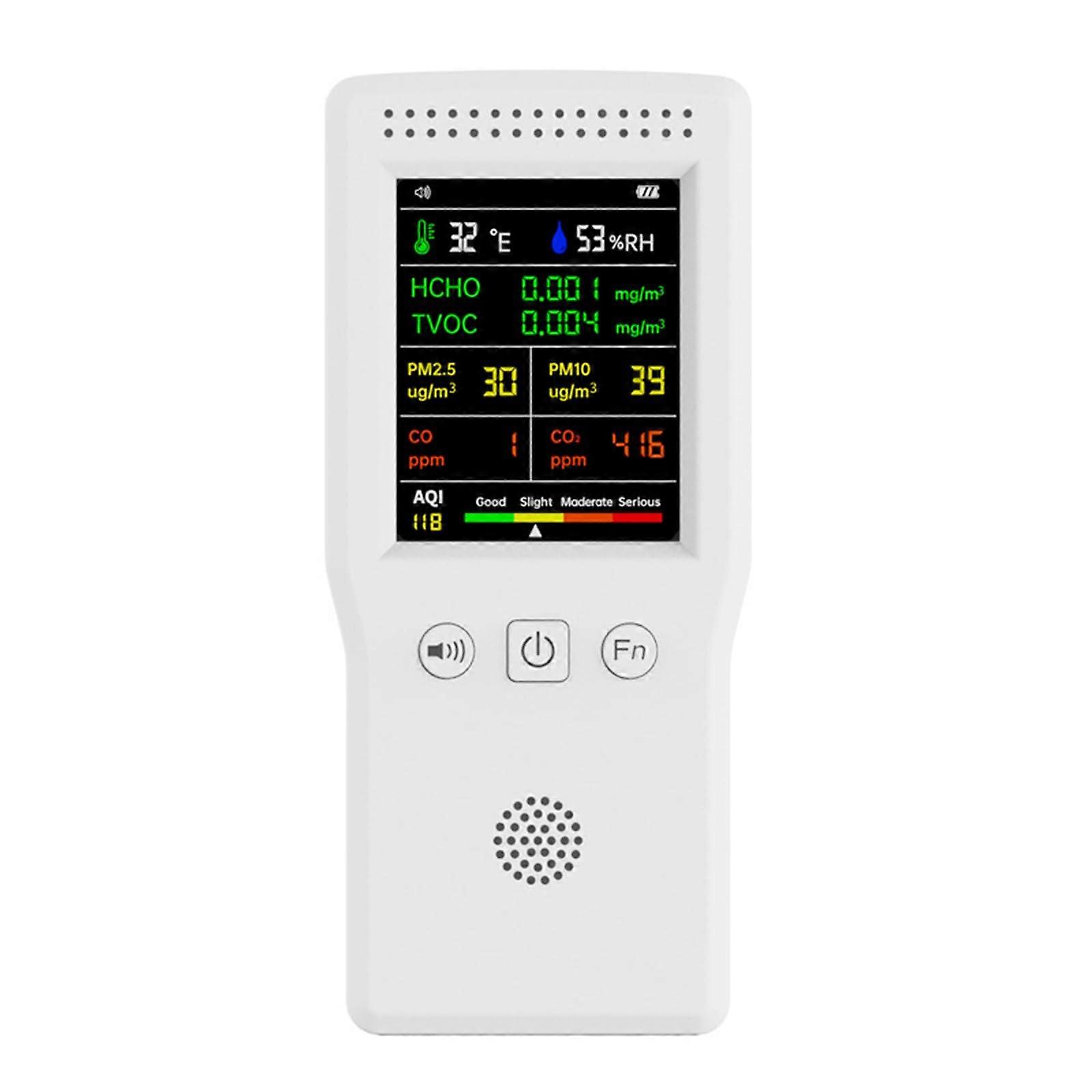 9 in 1 Air Quality Monitor CO2 CO PM2.5 HCHO TVOC Temperature Humidity