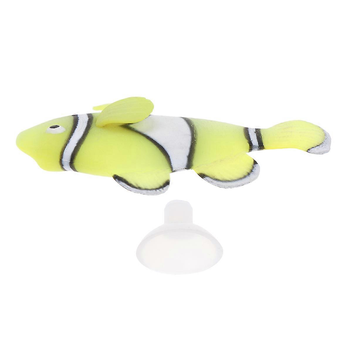 Artificial Clownfish Ornament 1PC For Child Playtime And Aquarium Decoration Made Of Nontoxic Material In Yellow With 7x4.5x1cm Size