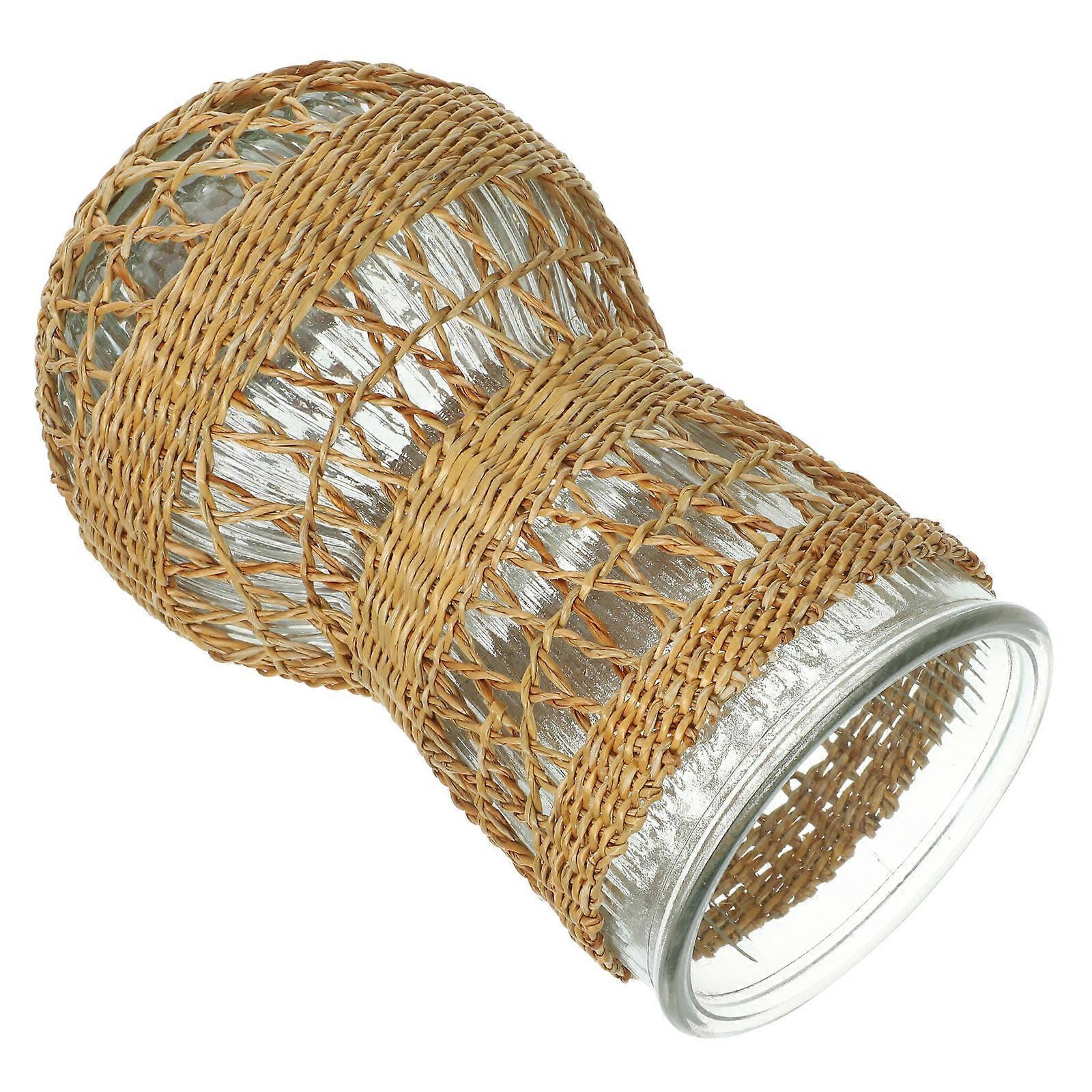 Rustic Flower Bud Container With An Elegant Woven Design Perfect For Centerpieces In Various Occasions Light Brown Color 1Set