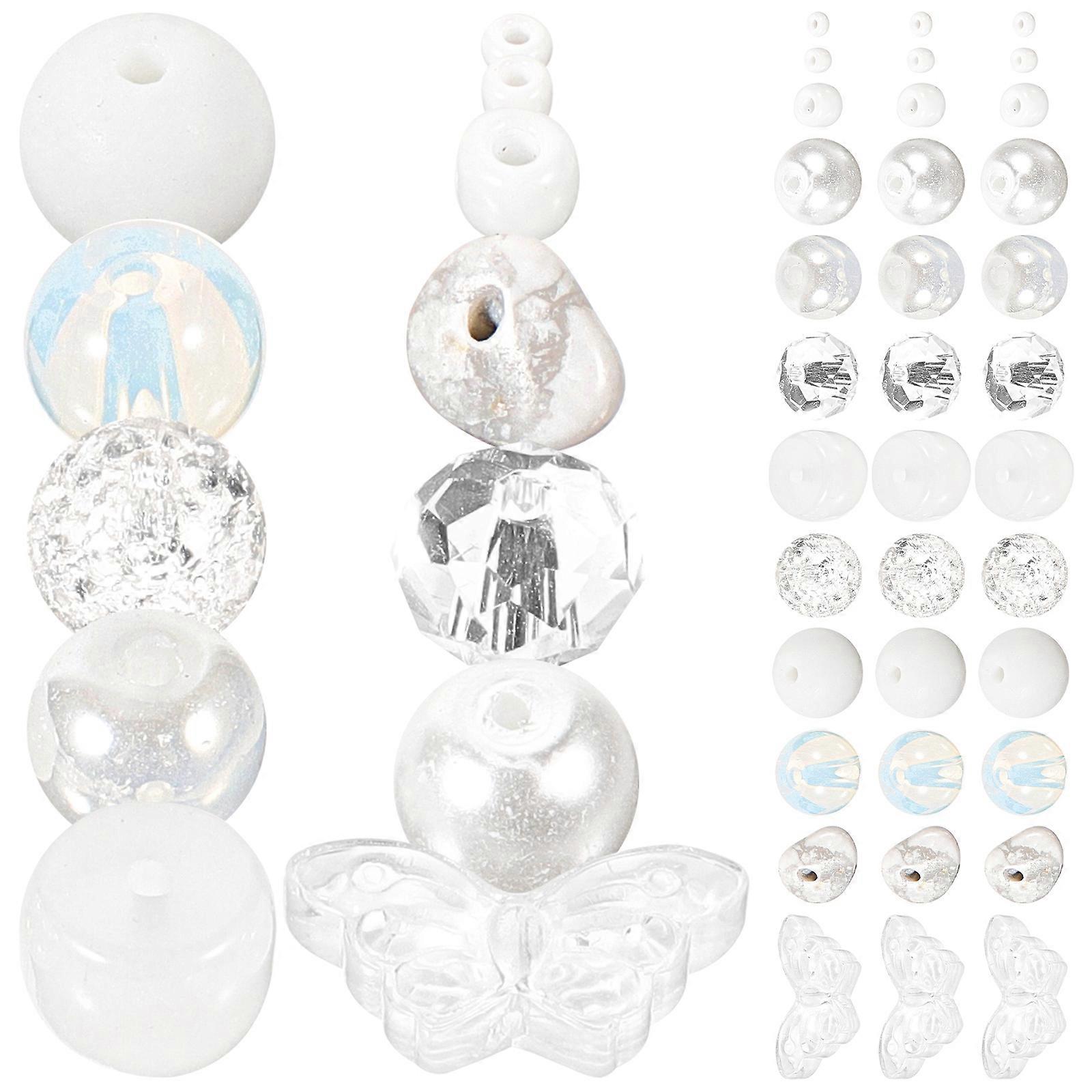 White Glass Beads for Jewelry Making Craft Perfect for DIY Projects and Gifts 6mm Size