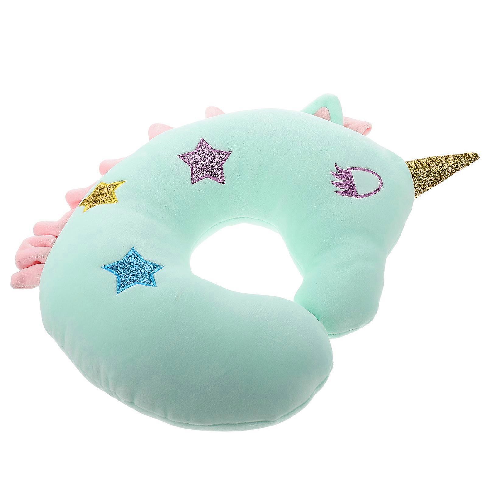 Comfortable U Shaped Neck Pillow with Smooth PP Cotton Material in Light Green for Home Use 14.5x6.5x4 inches