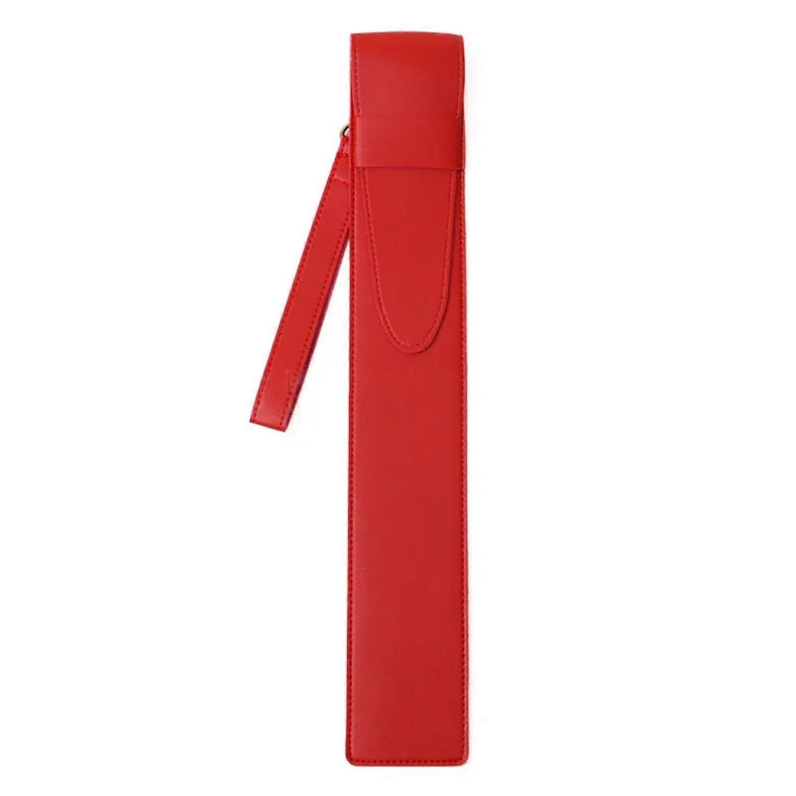 Portable Drumstick Leather Bag, Drumstick Storage Case, Drum Accessories, Protective Pouch, Drumstick Holder (Red)