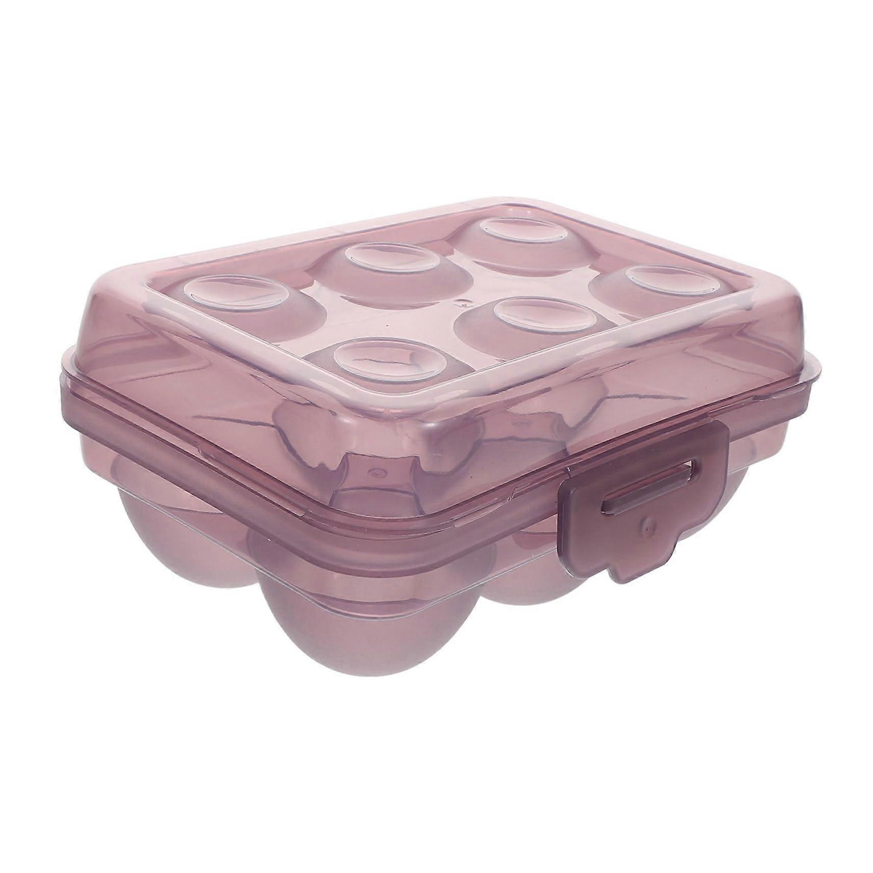 Storage Box for Eggs, Lavender PP Reusable Egg Container for Refrigerator, Egg Dispenser, Camping Egg Rack