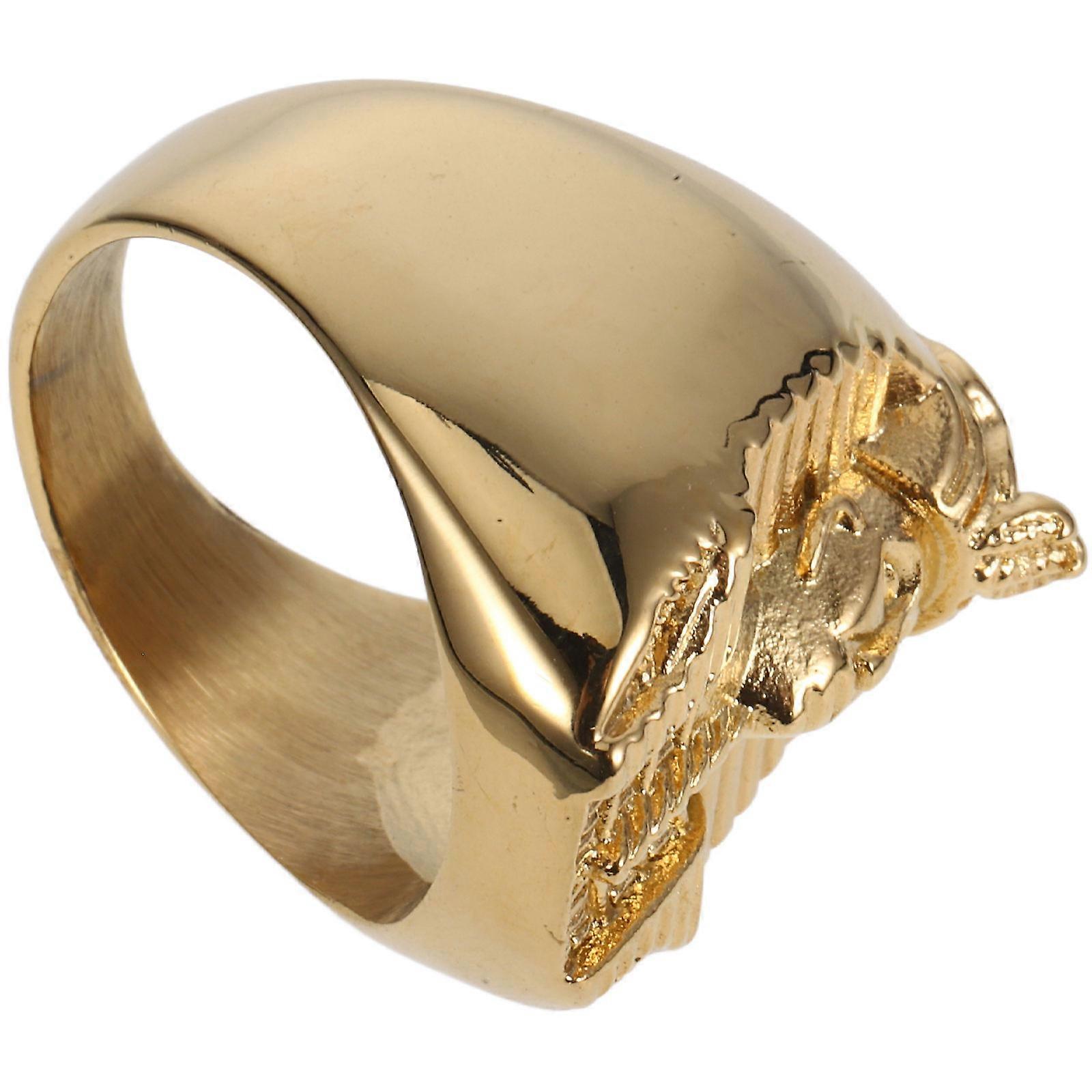 Men's Egyptian Jewelry Costume Ring In Vintage Design Ideal For Clubs And Parties 1Pcs Golden Color