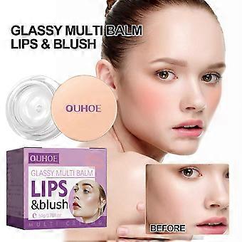Creme labial facial multifuncional vermelho, hidrata os lábios e a pele. Creme labial facial multifuncional à prova d'água, sem necessidade de remover a maquiagem.