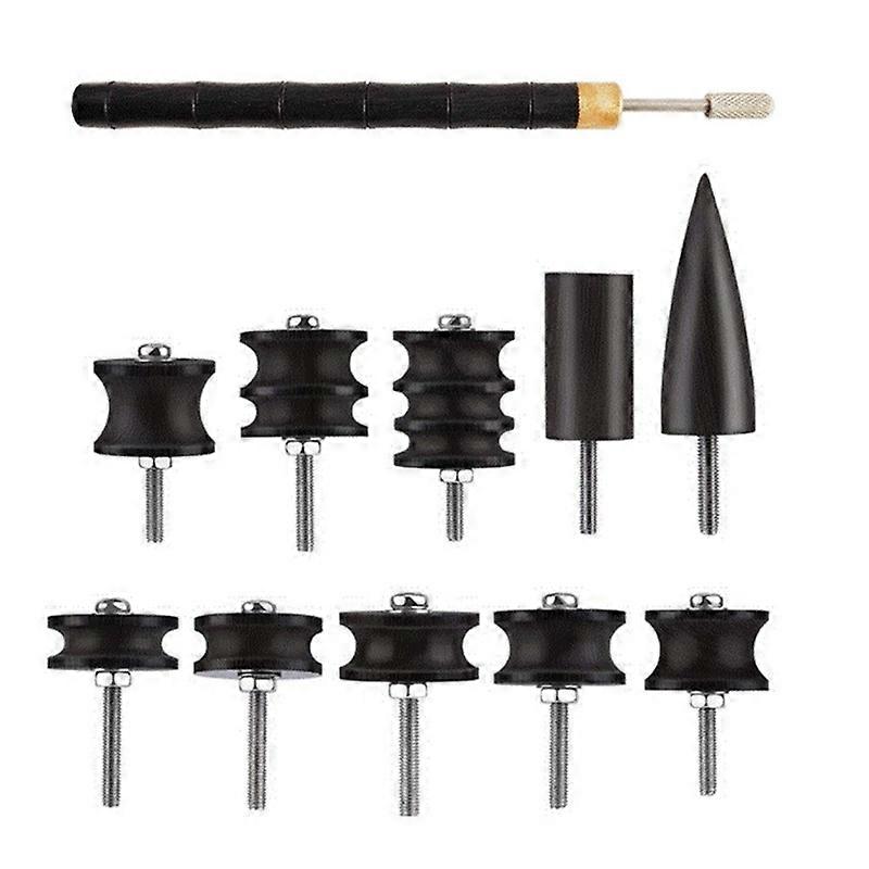 Retail leather polishing sets 10 pcs. Pointed And Flat Tip Leather Polishing Tool Solid Sandalwood Leather Polishing Tool
