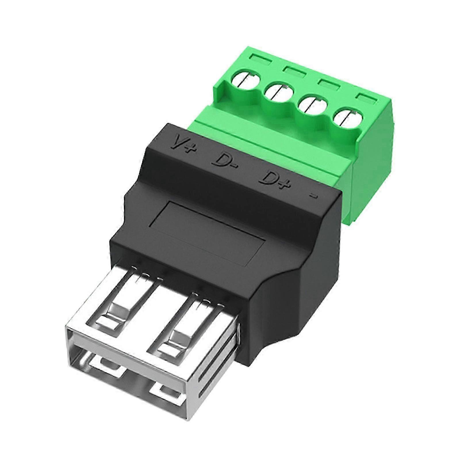 USB 2.0オスおよびメスコネクタDIYプロジェクト用USBターン4ピンコネクタ、