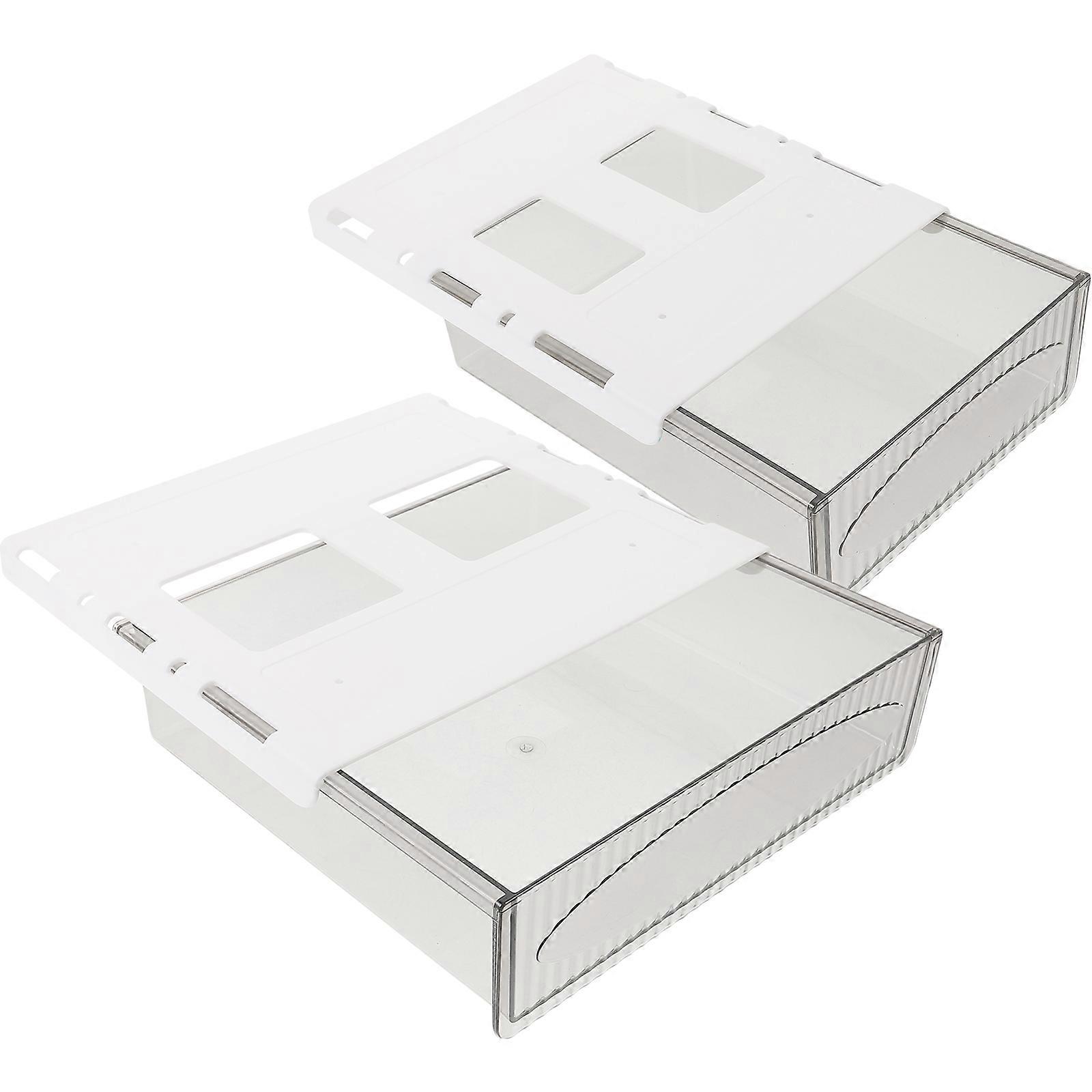 Desk Storage Box 2Pcs Large Capacity Hidden Organizer Designed For General Users In Home And Office Environments