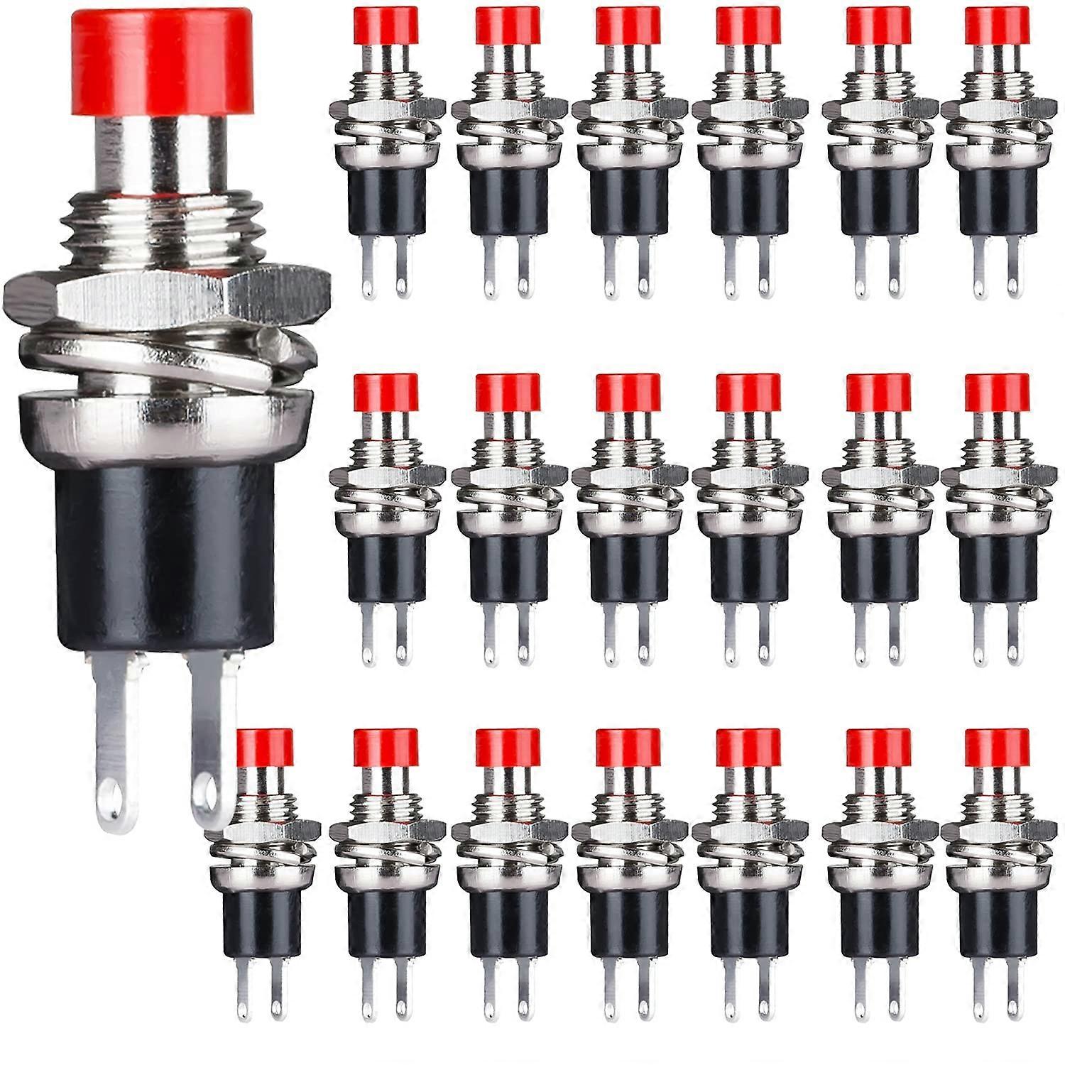 CLDIY Mini Micro Push Button Red Cap Pack of 20 Normally Open
