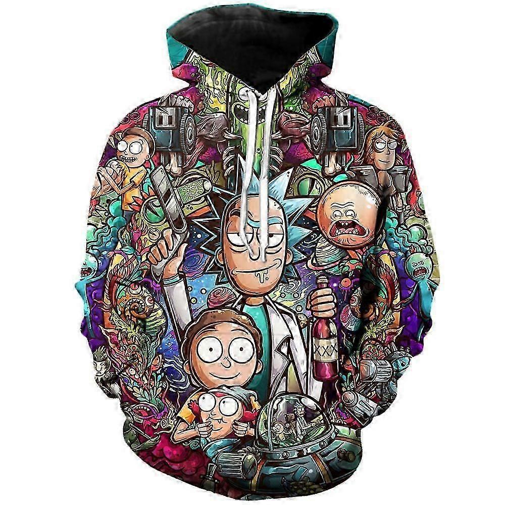 Rick and Morty digital printing sweater hooded men's sweater 3d digital printing sweater