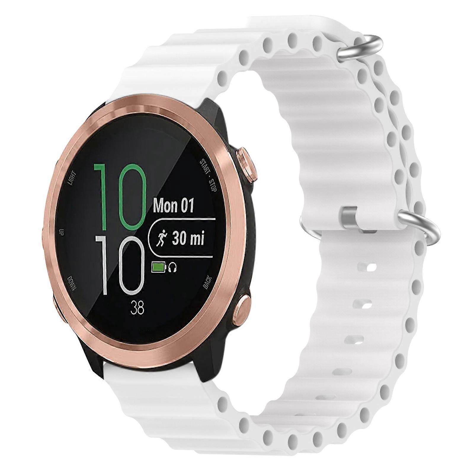 For Garmin Forerunner 645 Music 20mm Ocean Style Silicone Solid Color Watch Band