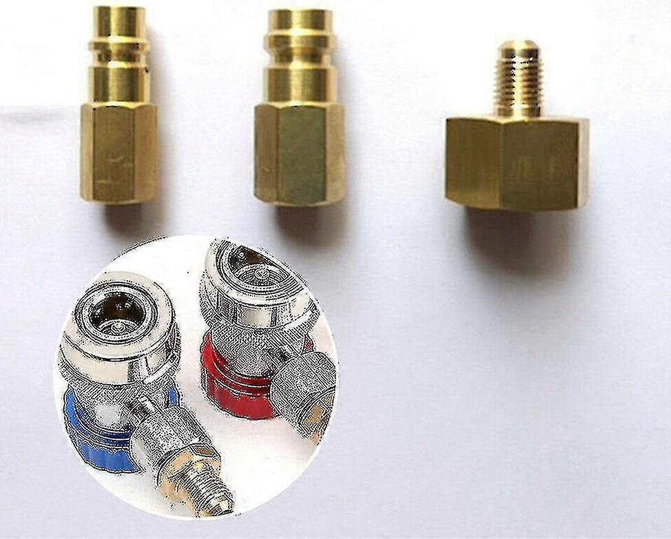 Refrigerant Bottle Adapter Set For R134a 1/4sae Thread W21.8 To 1/4sae 2025