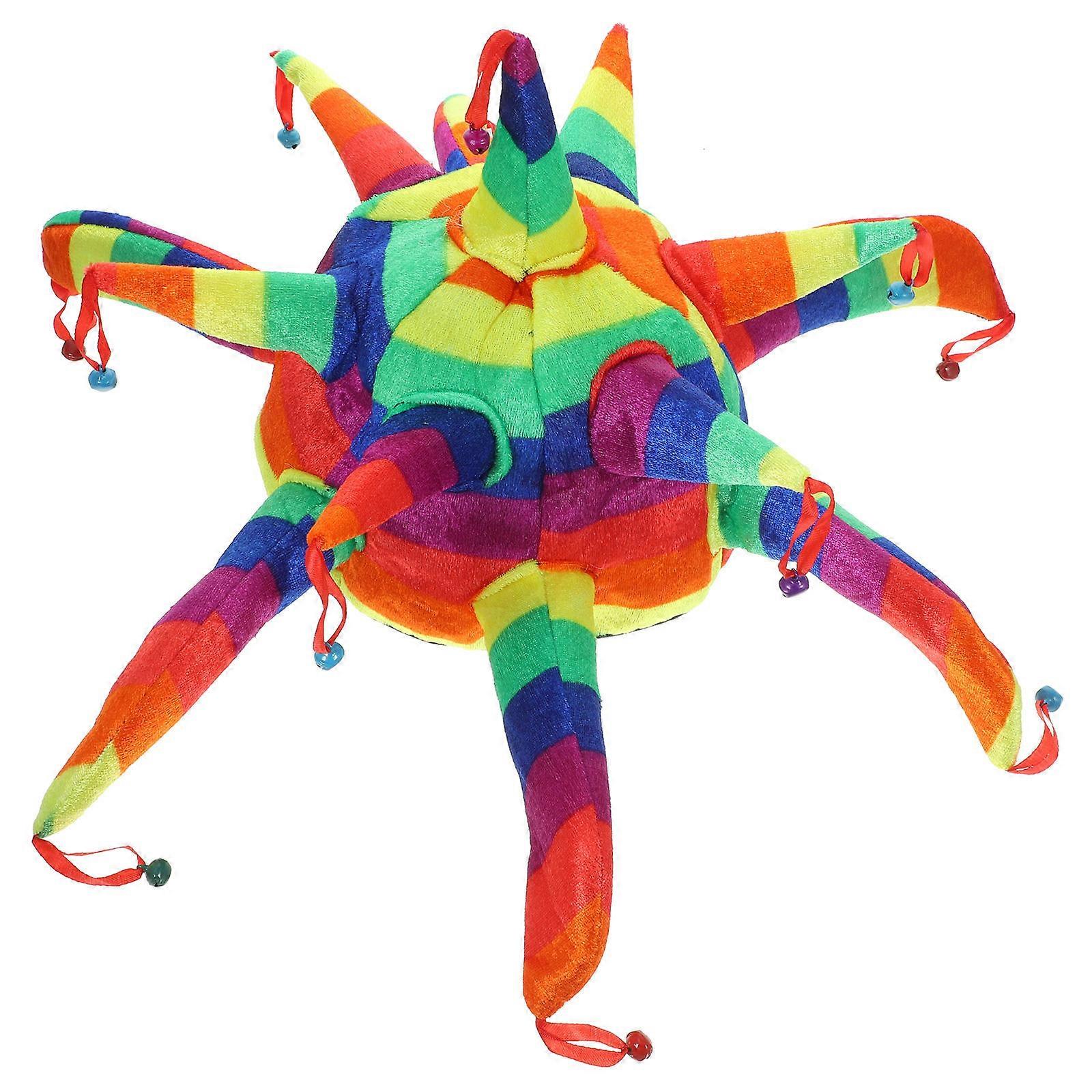 تأثيري مهرج قبعة متعددة الوظائف قبعة زي الدعامة لهالوين تصميم متعدد الأضلاع 1 قطعة