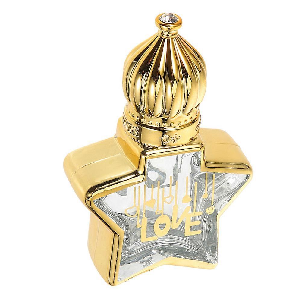 Golden Star Shaped Empty Glass Perfume Bottle 1Set Roller Application Suitable For Use In Home Office Beauty Salon