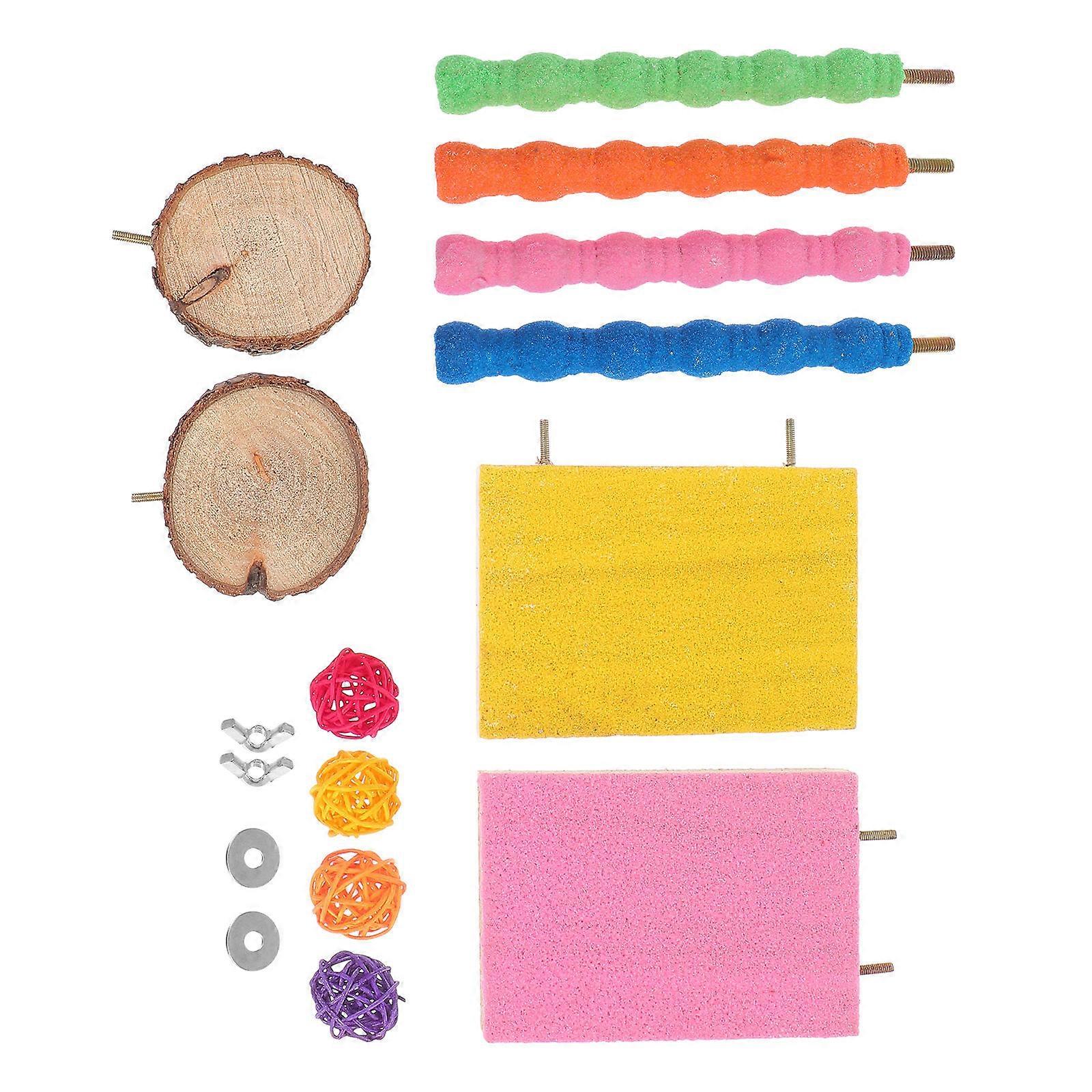 Bird Enrichment Toys Parrot Cage Playing Toy For Parakeets 15X9X1.5cm Assorted Color 1 Set