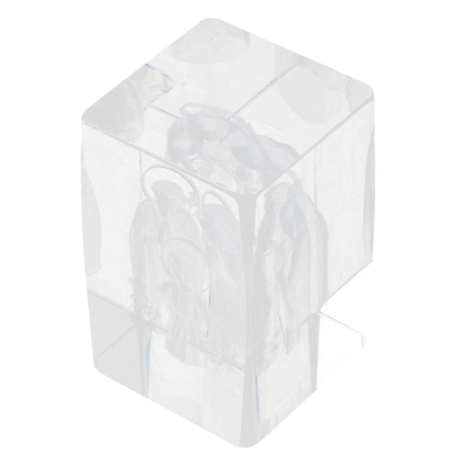 Crystal Jesus Figurine Engraved Statue for Decor Transparent Christian Gift 3D Religious Art