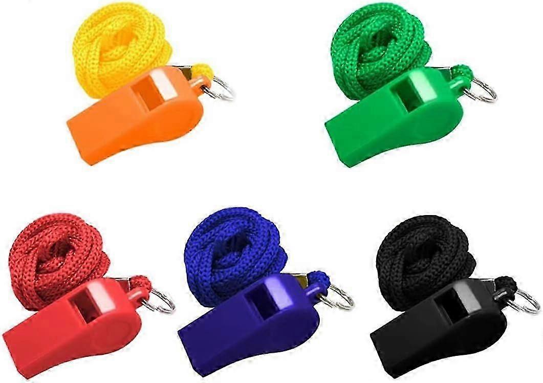 Pack de 5 Apitos de Plástico com Cordão