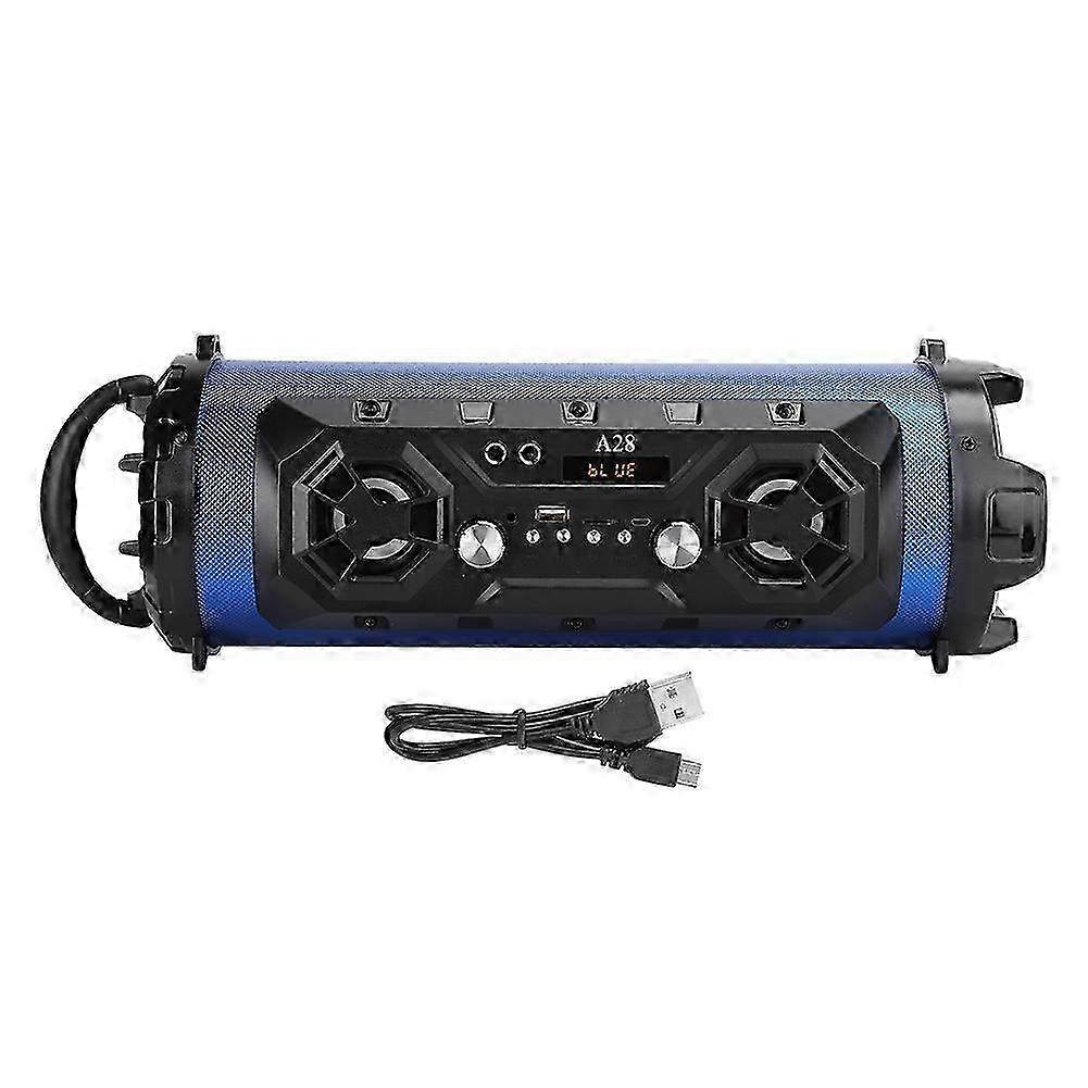 Altoparlante Bluetooth wireless portatile a barile rotondo A28 - Suono stereo per uso esterno con supporto USB e AUX