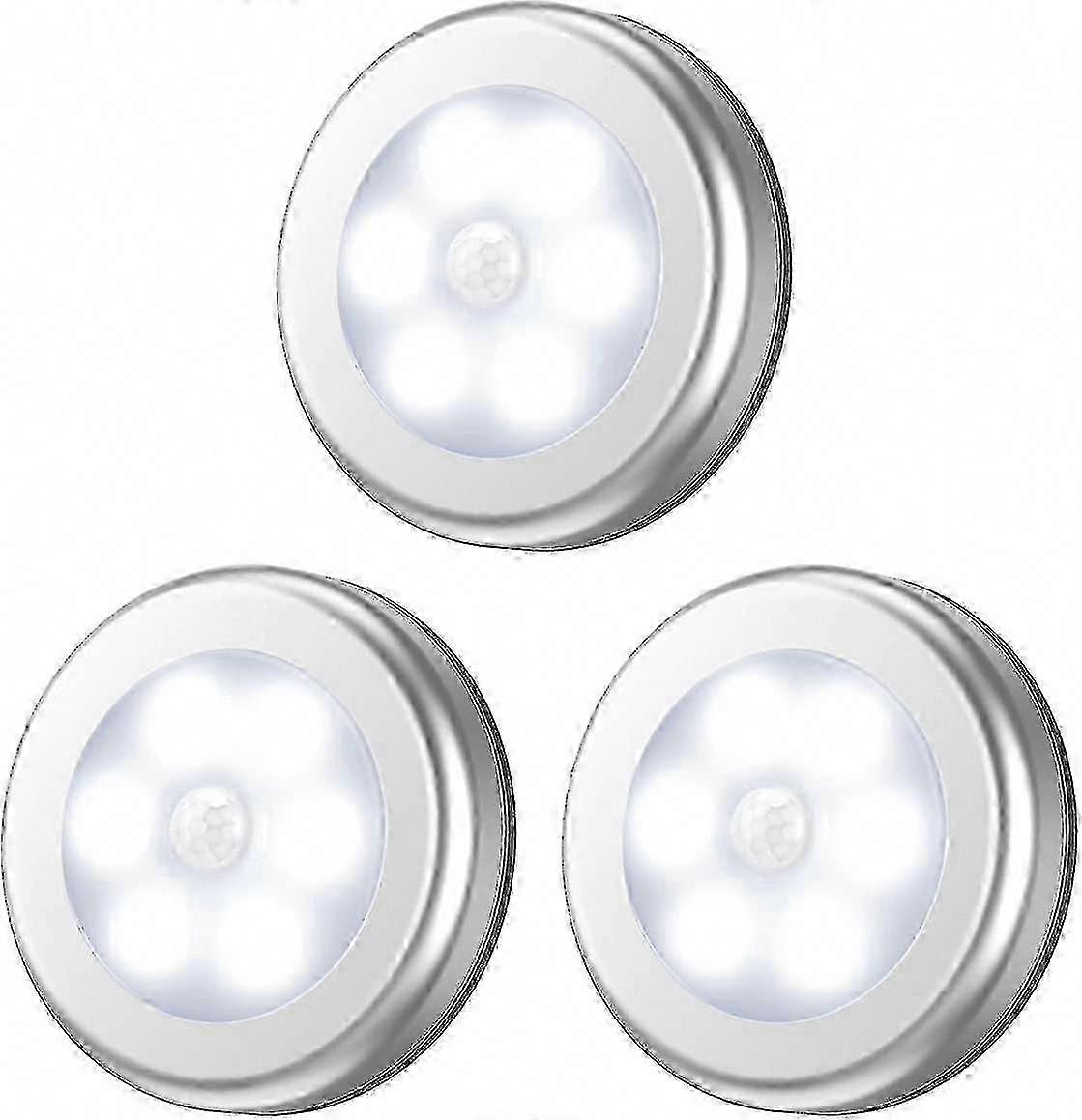 Motion Sensor Night Light 3 Pack, Battery Operated Under Cabinet Lights with Adhesive Pads for Kitchen & Indoor Use