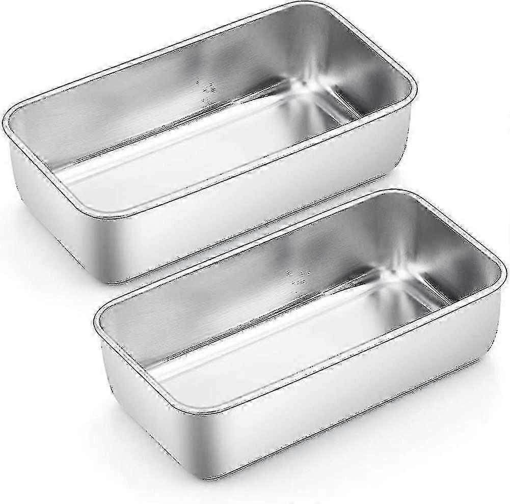 New Release 2023 Stainless Steel Bread Baking Set: 2-Piece Loaf Pan with Rectangular Cake Pan by A-Good