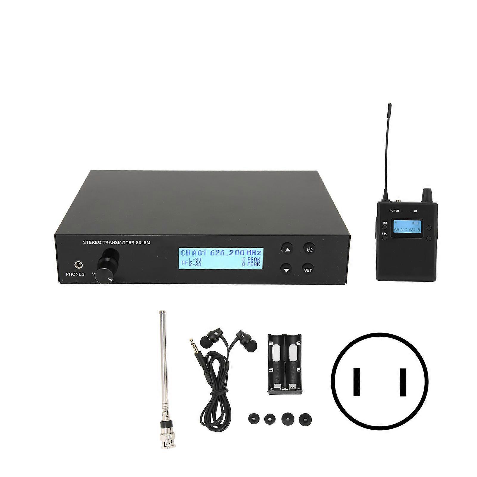 Wireless Earbud Monitor System 626‑662MHz 90dB for Bands and Singers with 3 Modes