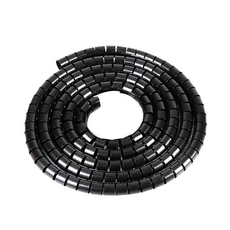 Cable Channel 1 Meter Multi-Diameter 8/10/16/22/28/32mm Spiral Wrapped Conduit Flame Retardant Cable Sleeve Black