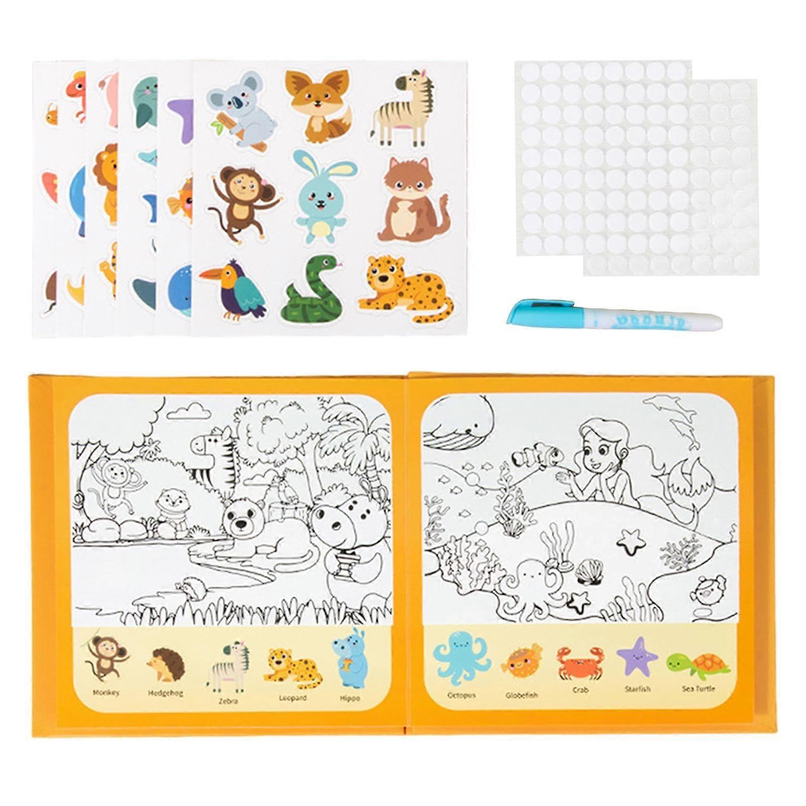 Wassermalunterlage Water Drawing Mat Reusable With Pen For Early Learning Animal Motif Art Accessory