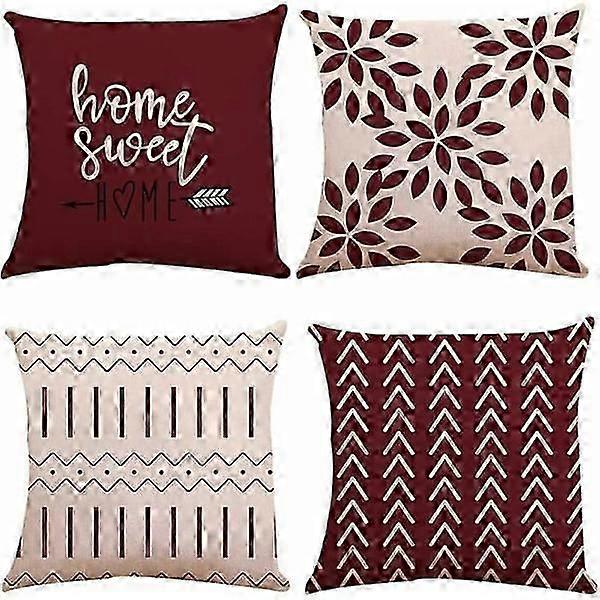 Pillowcase Set of 4, Modern Sofa Throw Pillowcases, Decorative Outdoor Linen