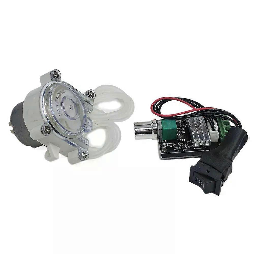 Micro Peristaltic Pump DC 6V-12V Small 500 Geared Motor Adjust Dosing Liquid Water Pump Reverse Direction for Lab Ink Sampling