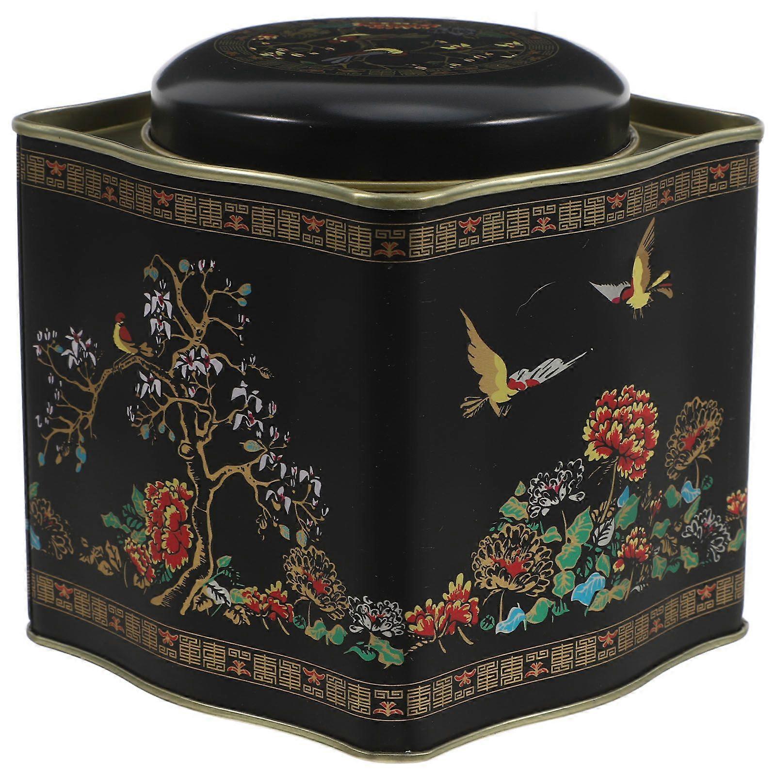 Retro Metal Tea Canisters with Lids Decorative Storage Box for Loose Tea Coffee Snacks Airtight Tinplate Containers for Tea Bags and Cookies