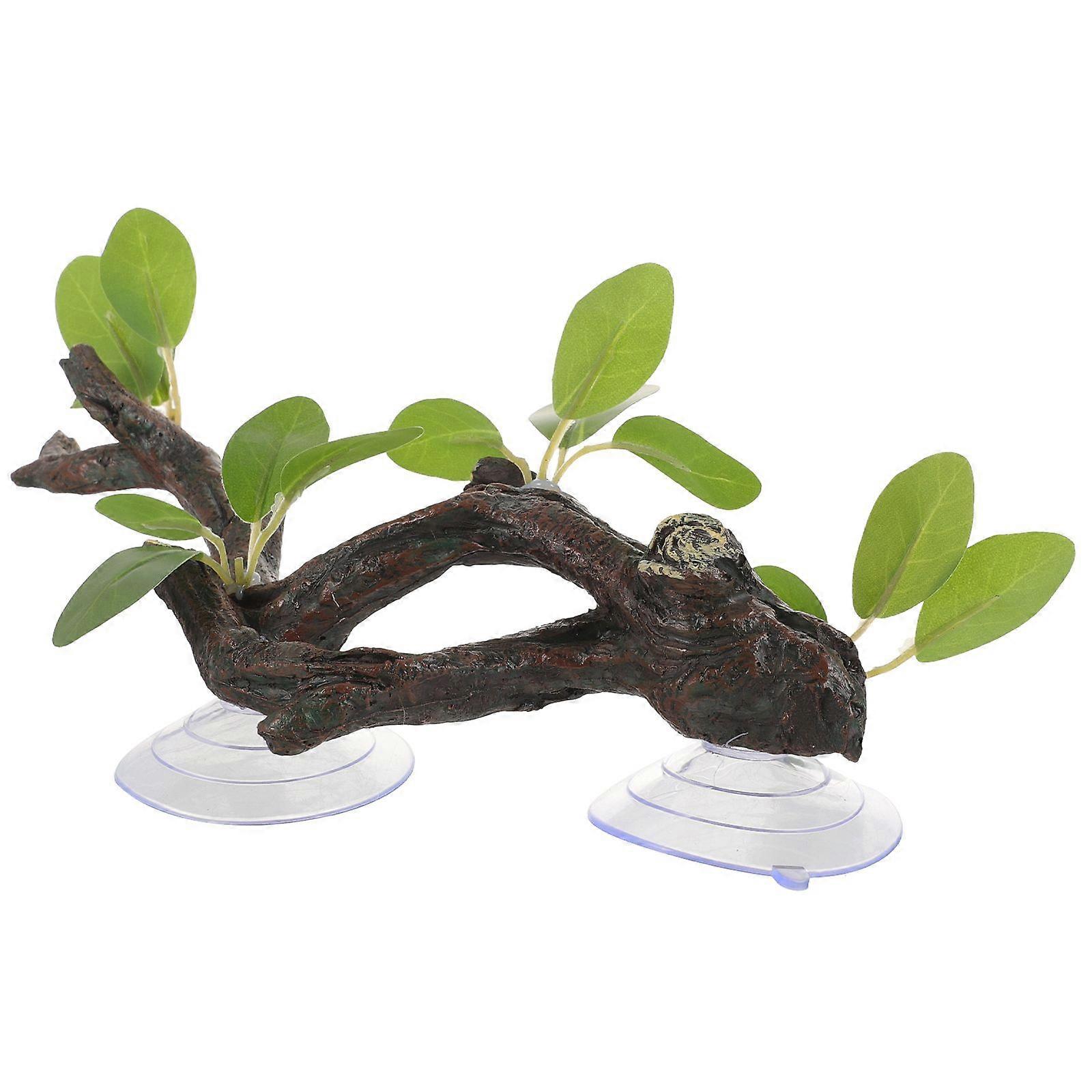 Terrarium τεχνητό κλαδί διακόσμηση ερπετό ανάπαυσης ψεύτικη διακόσμηση υποκαταστημάτων ρητίνης ενυδρείου υποκαταστημάτων με Κορόιδο κύπελλο