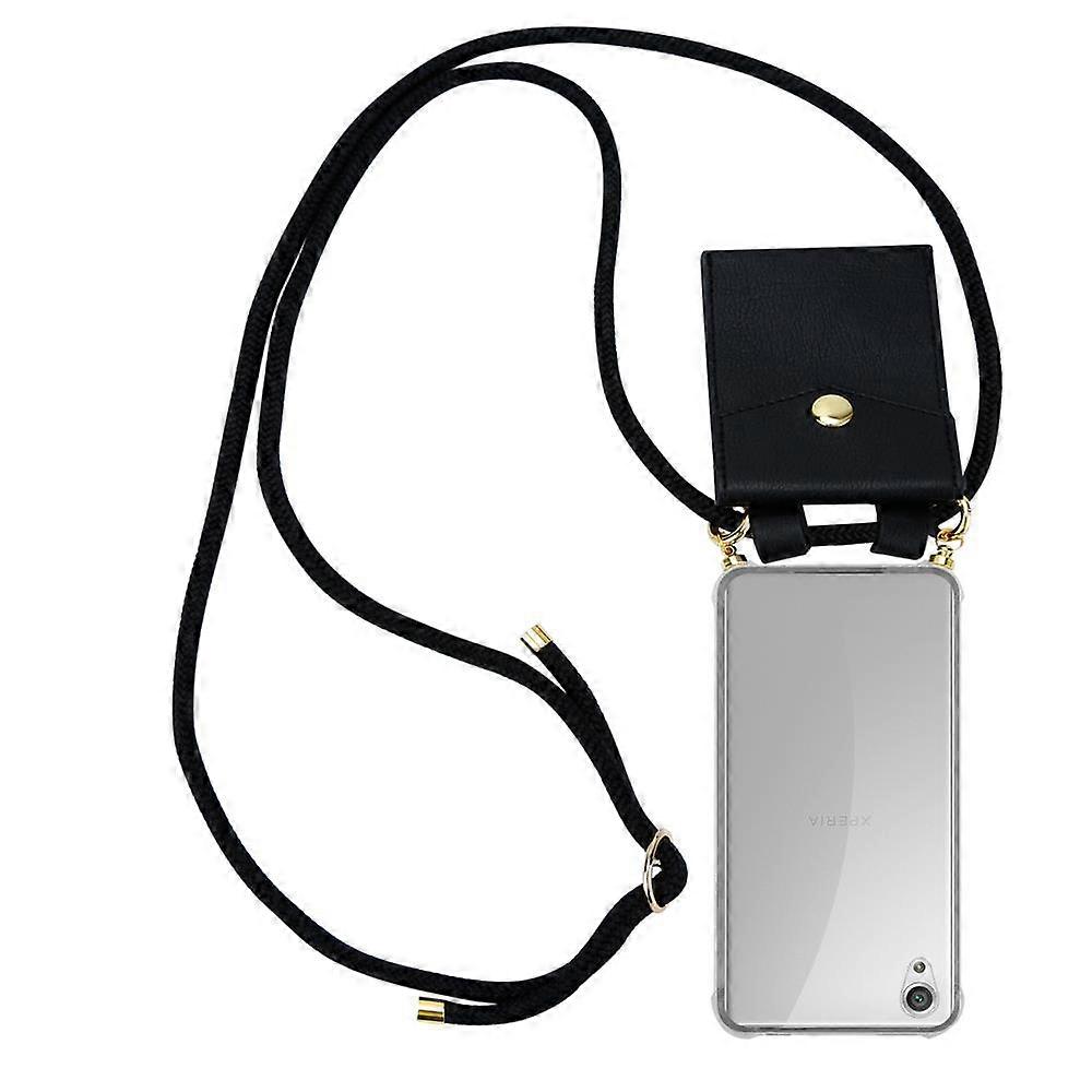 Mobile Phone Chain for Sony Xperia X Silicone Protective Case - Cord with Golden Elements