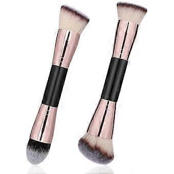 2-Piece Makeup Brush Set for Liquid Foundation & Multi-Purpose Mixing with Soft Bristles