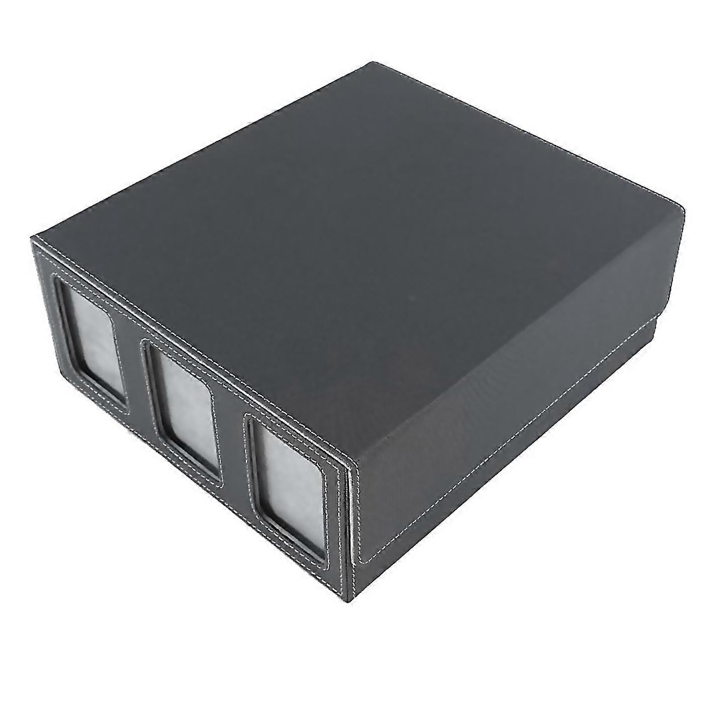 For Storage Box For Trading Cards With Viewing Window Magnetic Gray