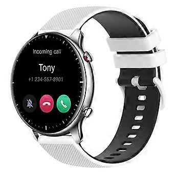For Amazfit GTR 2 22mm Checkered Two-Color Silicone Watch Band