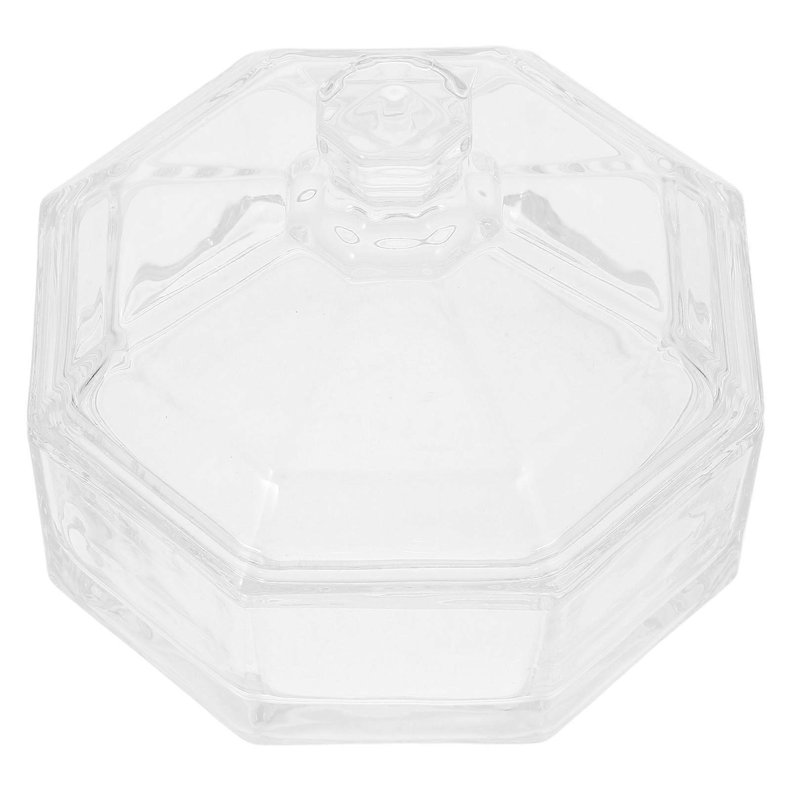 Transparent Glass Candy Dish with Lid for Home Storage