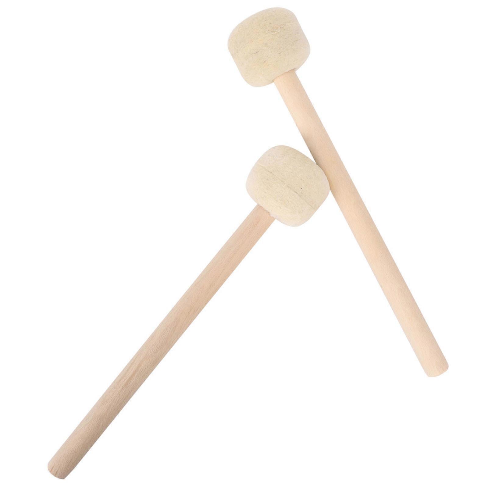 2Pcs Wool Tip Drum Sticks Wooden Handle 32x5.8x5.8cm Set