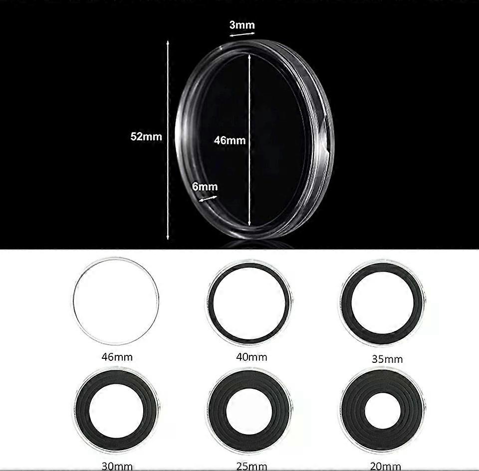 Coin Capsules, 20 Sets with 6 Sizes Adjustable Foam Gasket Coin Holder Case