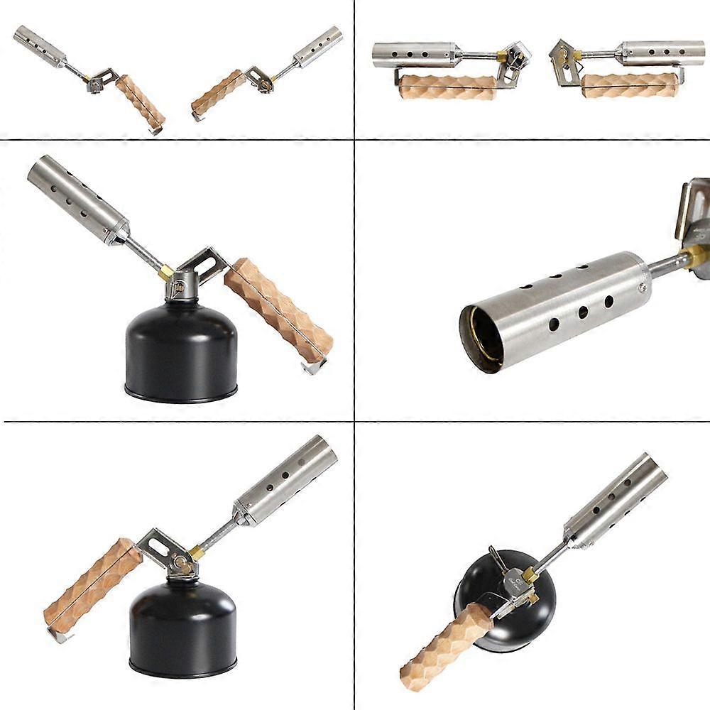 COOLCAMP Outdoor Camping Gas Torch Folding Wood Handle Ignition Tool Charcoal Lighter with Adjustable Firepower Valve for Outdoor Cooking Camping Picn