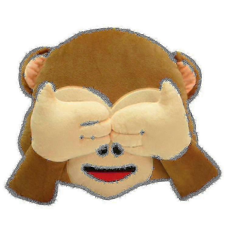 Emotional Icon Monkey Face Pillow Throw Cushion 32x32cm No Listen/n...