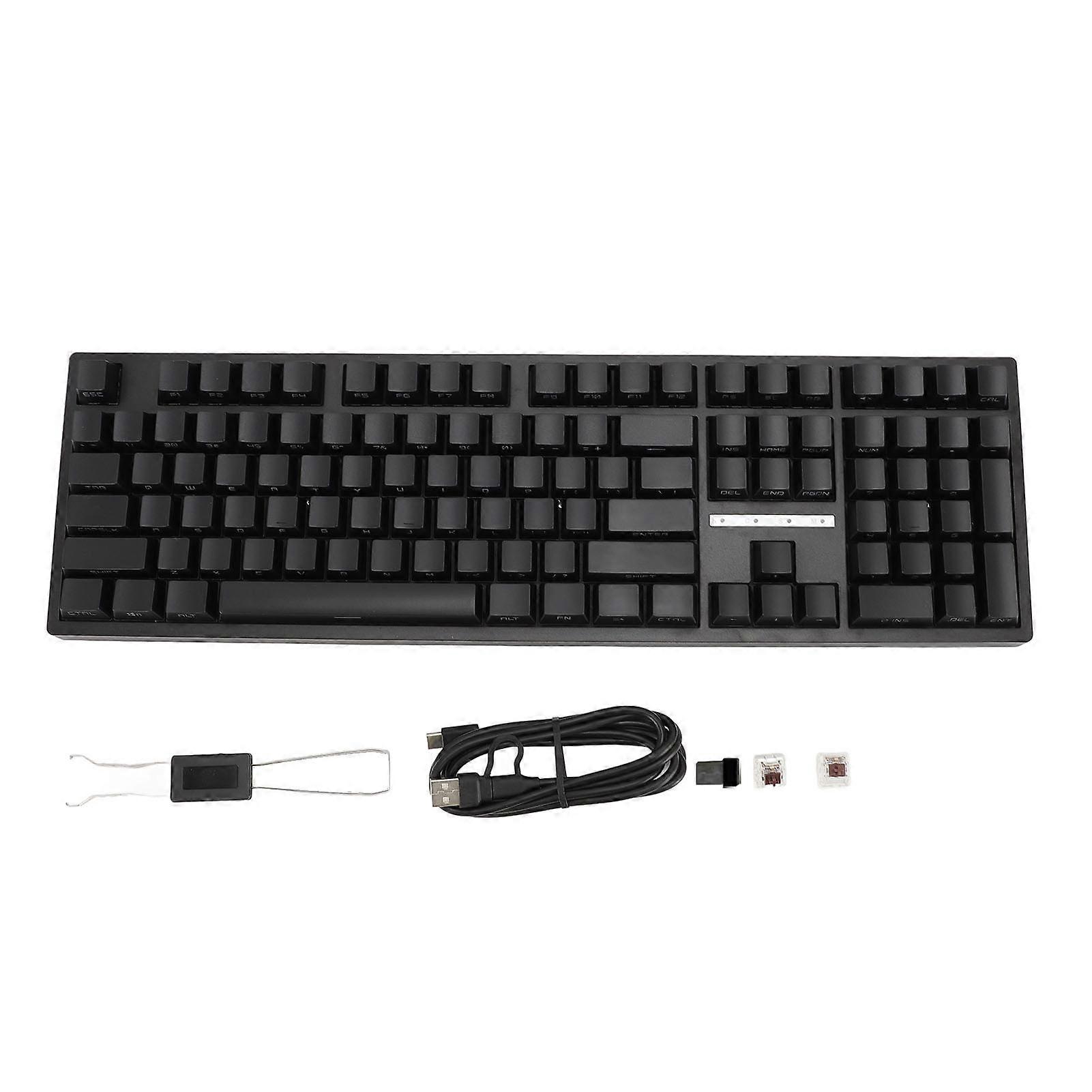 108 Keys Mechanical Keyboard RGB Brown Switch 2.4G Wireless BT3.0 Type C Wired Connection