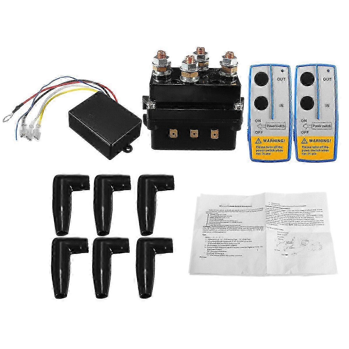 12V 500A Winch Solenoid Relay Contactor with Wireless Remote Control Kit for Truck ATV Winch