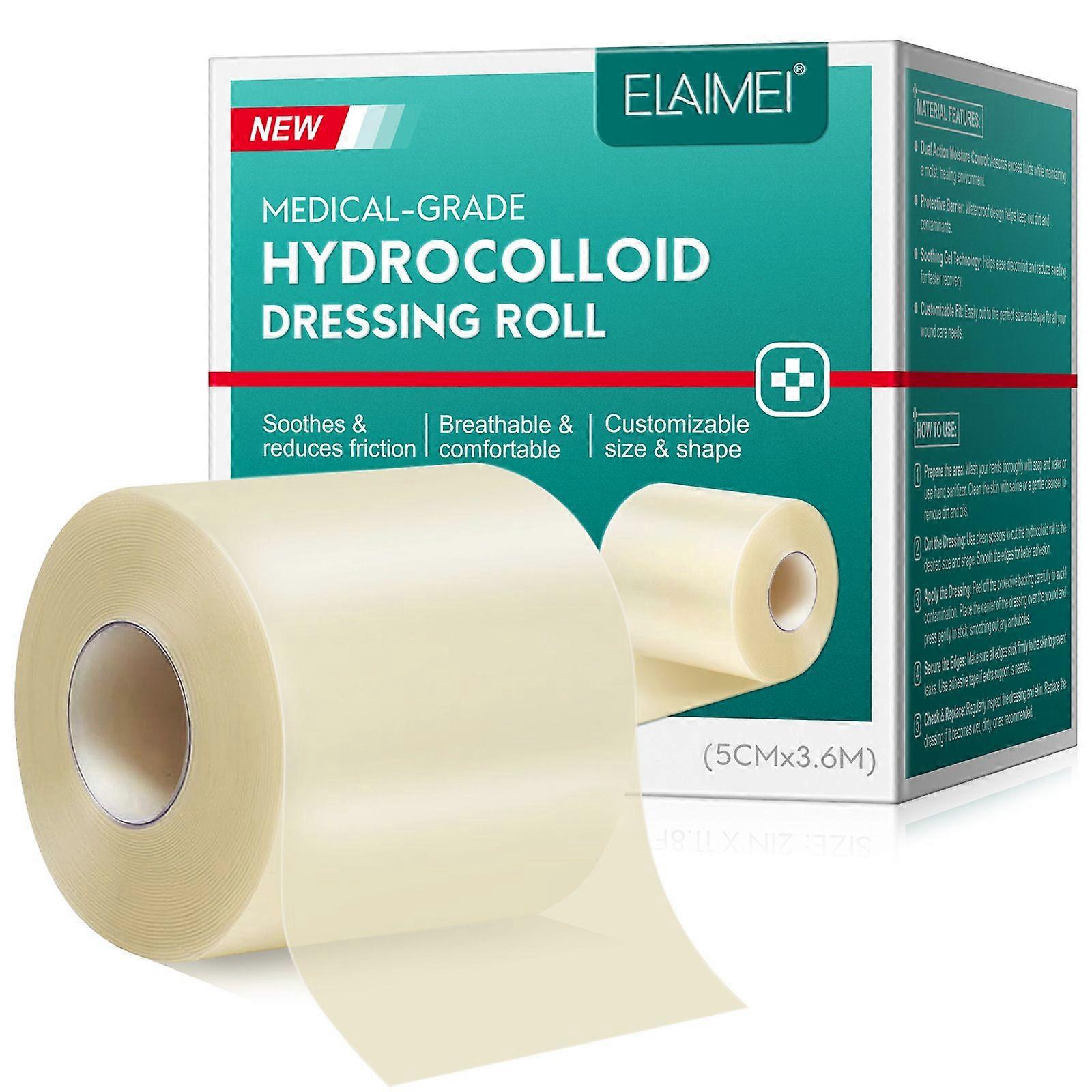 Rouleau hydrocolloïde pour le soin des plaies, Rouleau de ruban hydrocolloïde - coupé sur mesure, Pansements hydrocolloïdes avec autocollant, ultra absorbant et imperméable