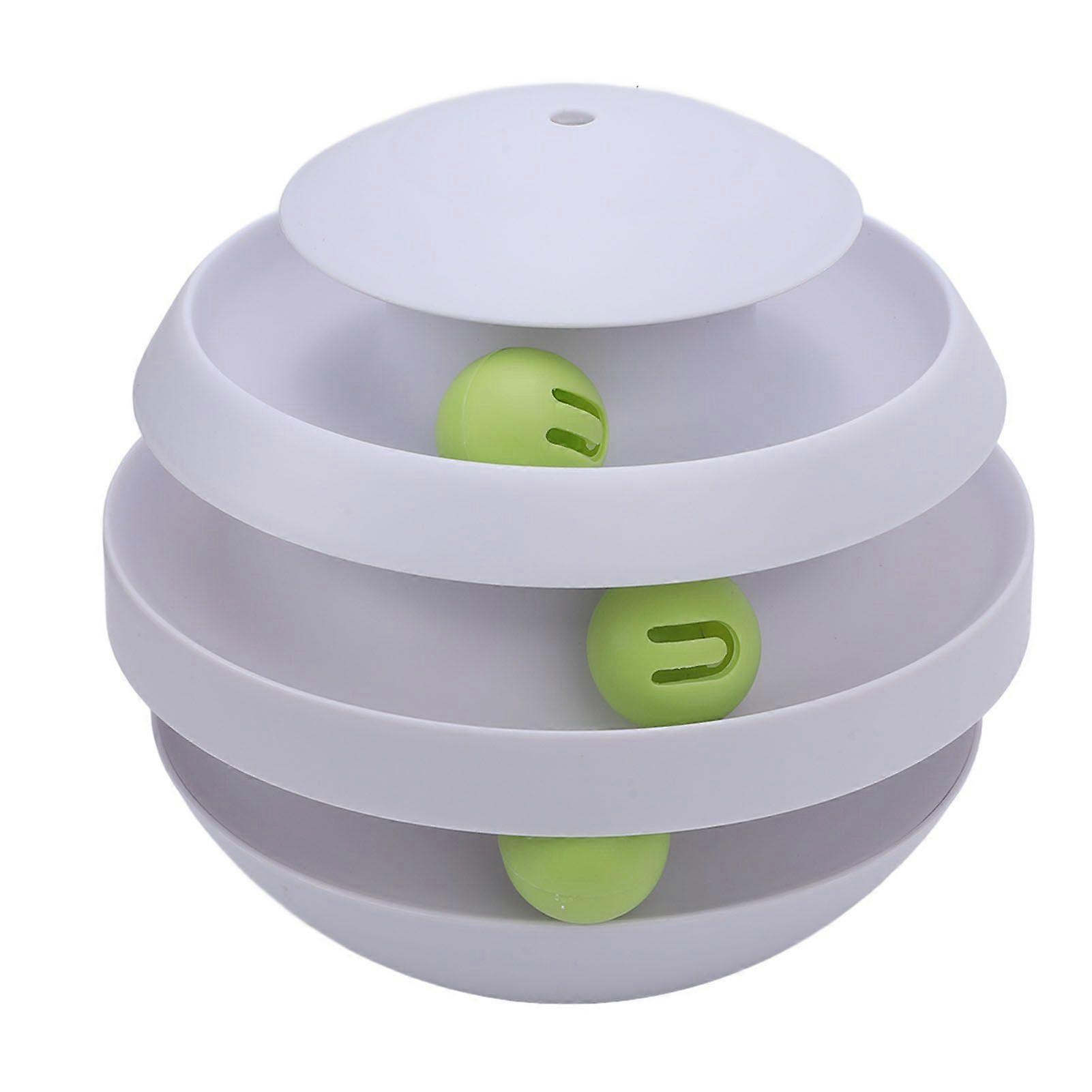 Cat Ball Toy 360 Degree Rotating Bite Proof Reduce Boredom Enhanced Exercise Indoor Cat Ball Toy for Home Light Gray