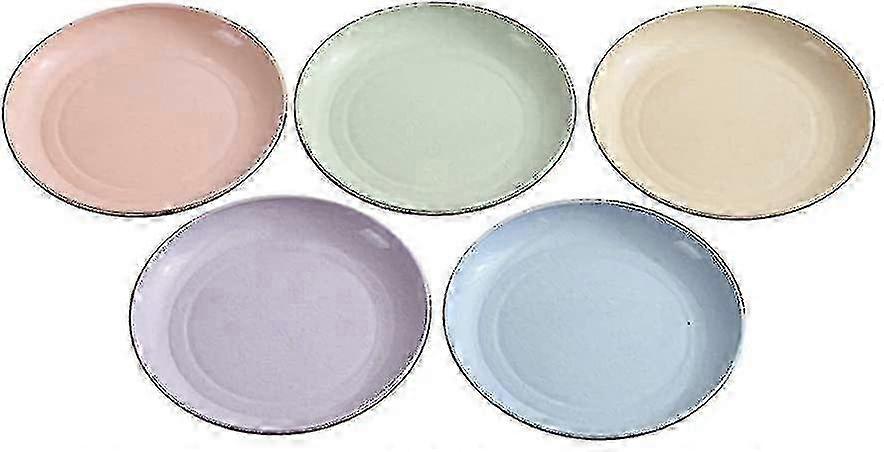 5pcs Plates Eco-friendly Wheat Straw Small Plates Unbreakable Cake Plates 15cm