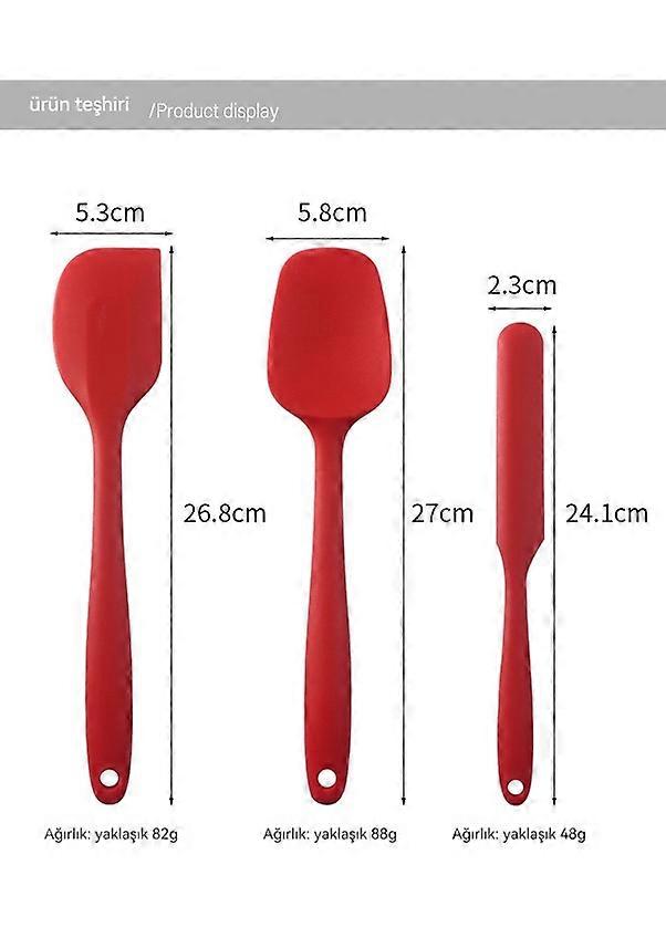 Silicone Spatula 6 Piece Set-Red